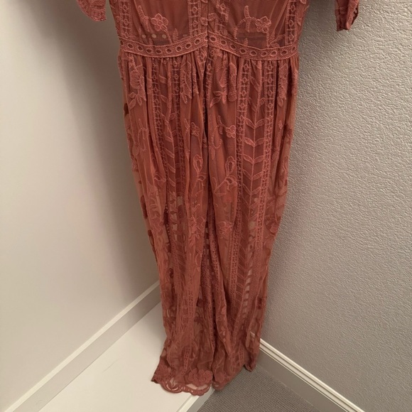 Socialite Lace Maxi Romper Dress - Picture 5 of 11